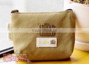 Korean retrostyle canvas coin bag/coin purse with metal decorate