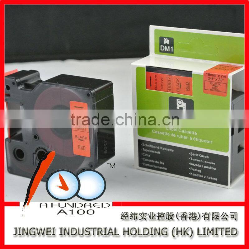Compatible DYMO D1 label tape black on red 19mm*7m 45807