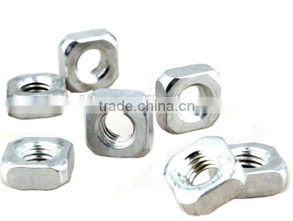 White zinc plated carbon steel square nuts
