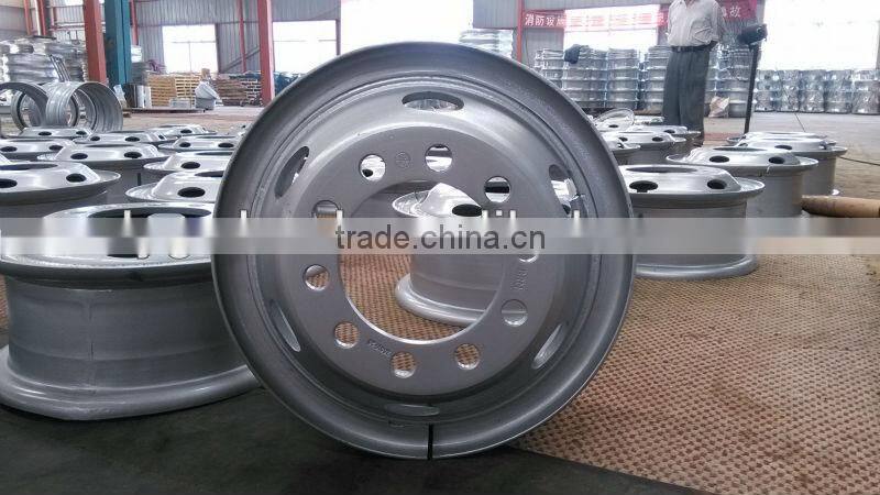 7.5-20 trailer wheel, tube steel wheel, wheel with10.00-20 tyre for heavy truck