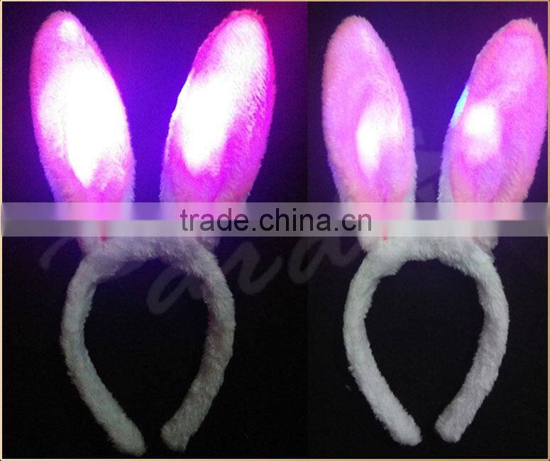 Cute Nightclub led light up plush bunny ears headbands