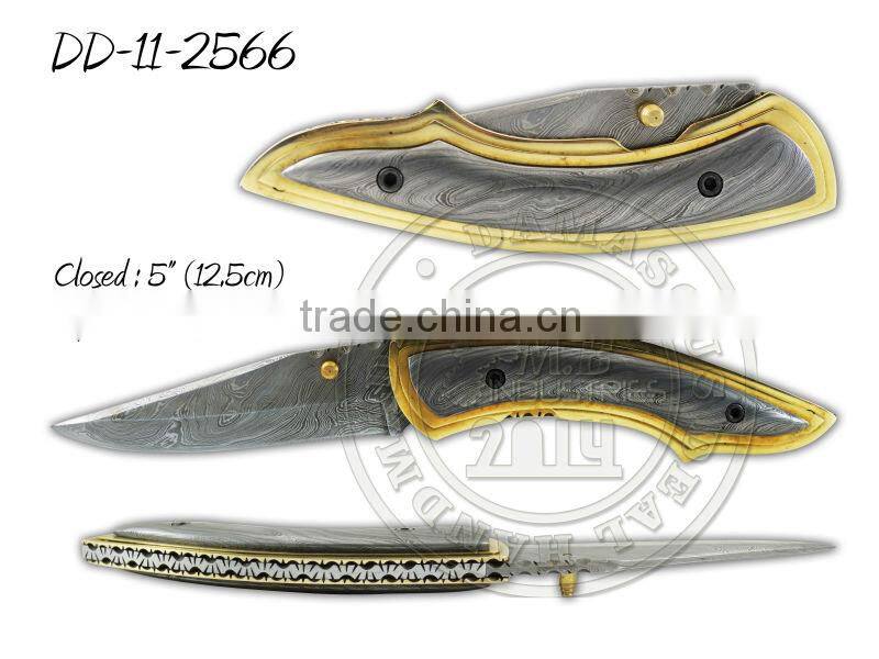 Damascus Steel Folding Knife DD-11-2560