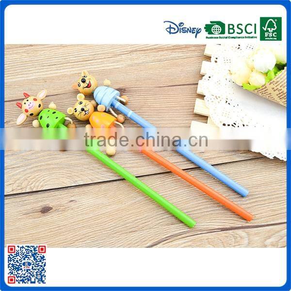 2016 new arrival promotion cute wood HB pencil with lovely doll for school kids