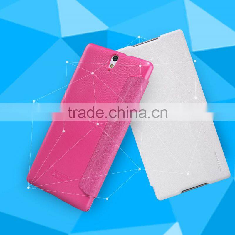 New Arrived Nillkin Flip leather case For Sony xperia C5 ultra