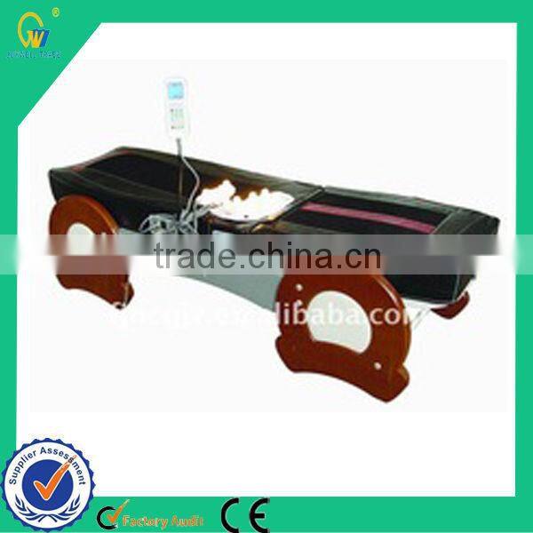 China Cheap AC 220V Auto Vibrating Electric Magnetic Therapeutic Far Infrared Jade Rolling Thermal Massage Bed for CE Approved