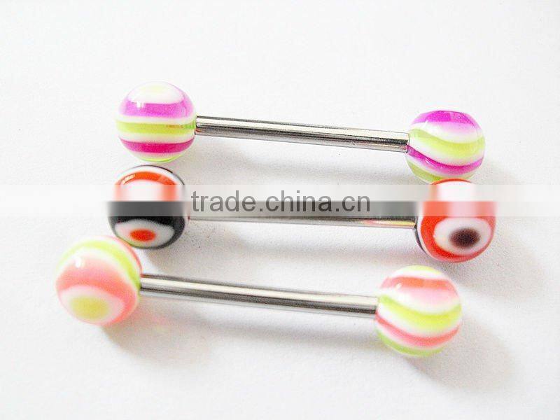 Rainbow Stainless Steel Tongue Ring