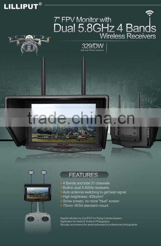 Lilliput 329/DW 7" LCD FPV Monitor For Big Helicopter