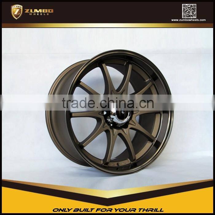 ZUMBO F7647 Semi Matt Bronze Machine Lip+Bronze Cataphoreisis Car Alloy Wheel Rims
