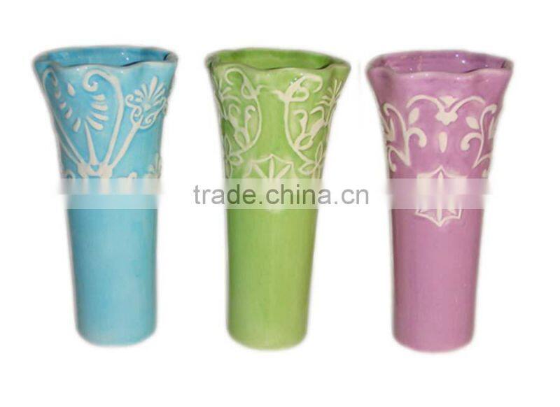 Colored Ceramic Flower Vase Decoration with Spring Season