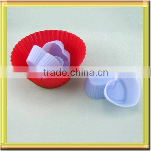 multi colors heart shape make cake silicone bakery mold
