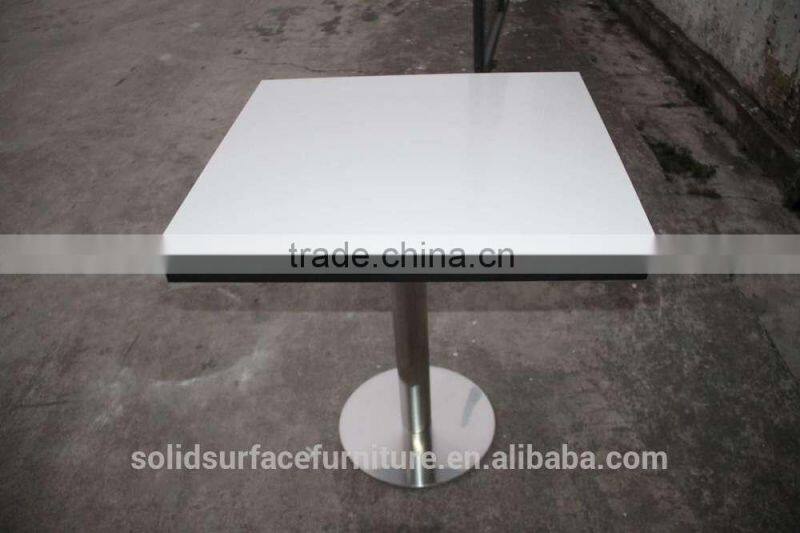 Modern acrylic solid surface restaurant table and bench
