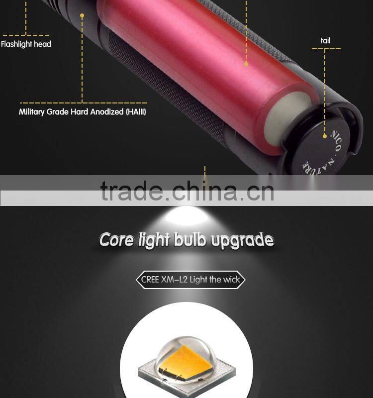 Nico Nature Factory Supply long shots XML l2 18650 rechargeable Utility flashlight