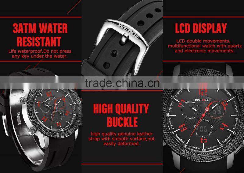 Mens watch japan movt quartz watch pu leather strap water resistant watch WH5206-9C