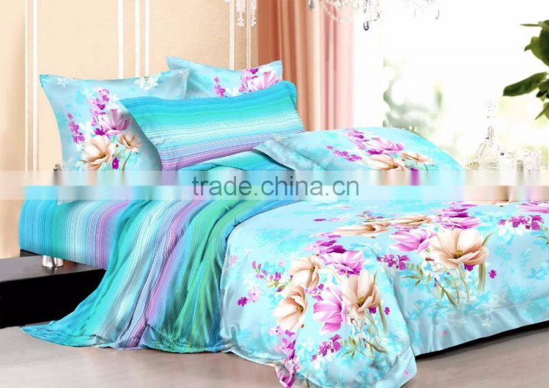 100% Cotton 3d Modern bedding set Rose Flower Printed Bedroom set
