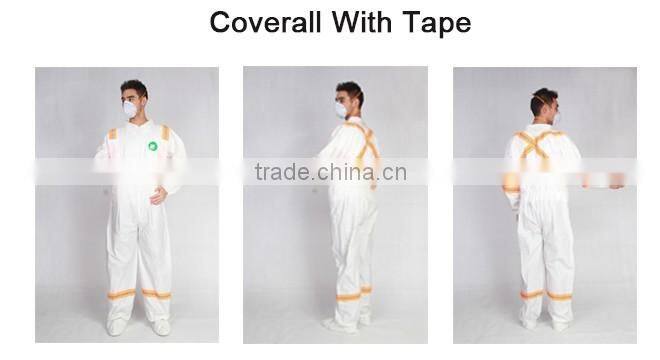 High quality Type 4/5/6 high quality 55g Non-woven protective reflective safety coverall