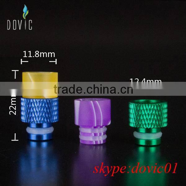 Detachable drip tip made of acrylic and aluminum