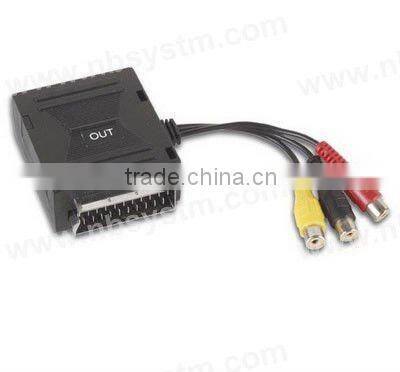 breakout box Scart male to 3 RCA female cable adapter