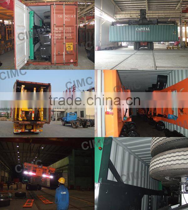 China CIMC 2 Axle Chassis Semi Trailer Container Transport Truck Trailer
