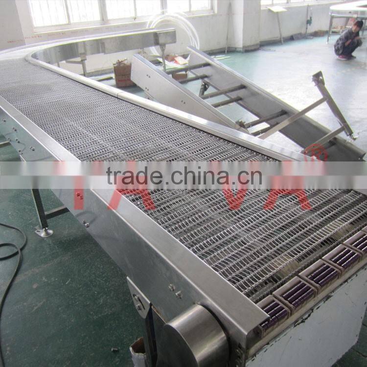 Stainless steel belt conveyor system for packing industry