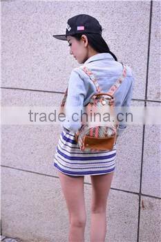 Fashionable folk women bags girls backpack