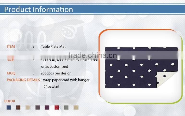 Popular Polyester Table Plate Mat