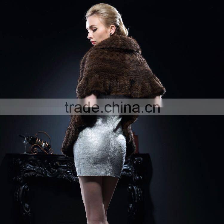 Wholesale Genuine Knitted Mink Fur Stole for Fashion Ladies with Cheap Price Stole