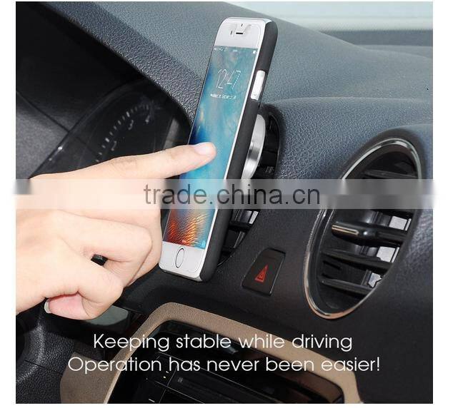 2016 Top Selling Aluminum Metal Magnet Car Mount Air Vent Outlet Phone Holder For Iphone 6 plus
