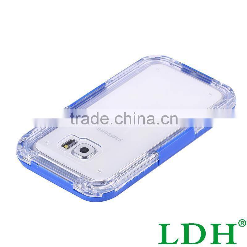 S6 /S6 Edge New Waterproof Transparent Case for Samsung Galaxy S6 /S6 Edge Clear Diving Soft Back Strap Hard General Phone Cover