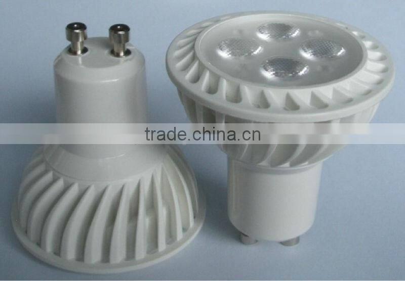LED gu10 3w 4w 5w 6w 25 / 60 degree smd 3030 plastic 3w led gu10