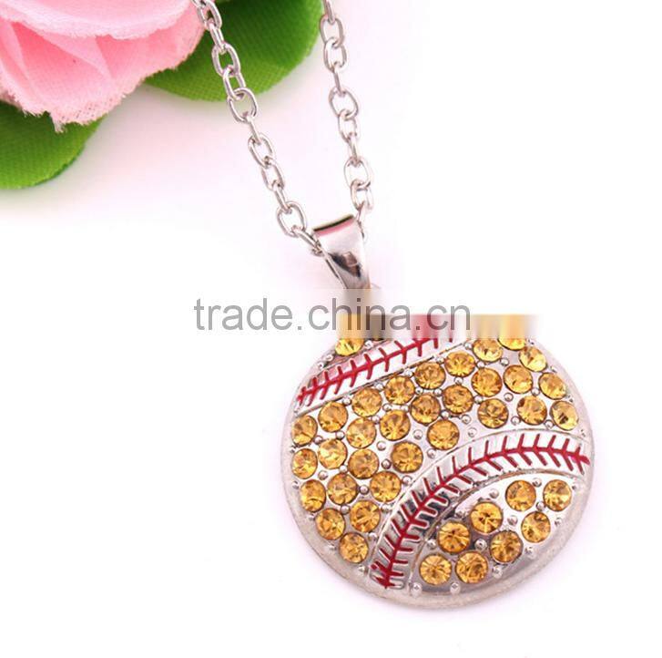 Mother's Day Gift Zinc Alloy Crystal MOM Football Necklace