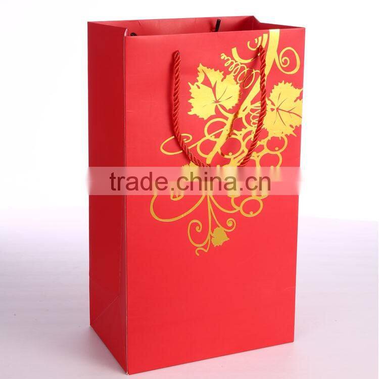 Luxury high quality wine paper bag