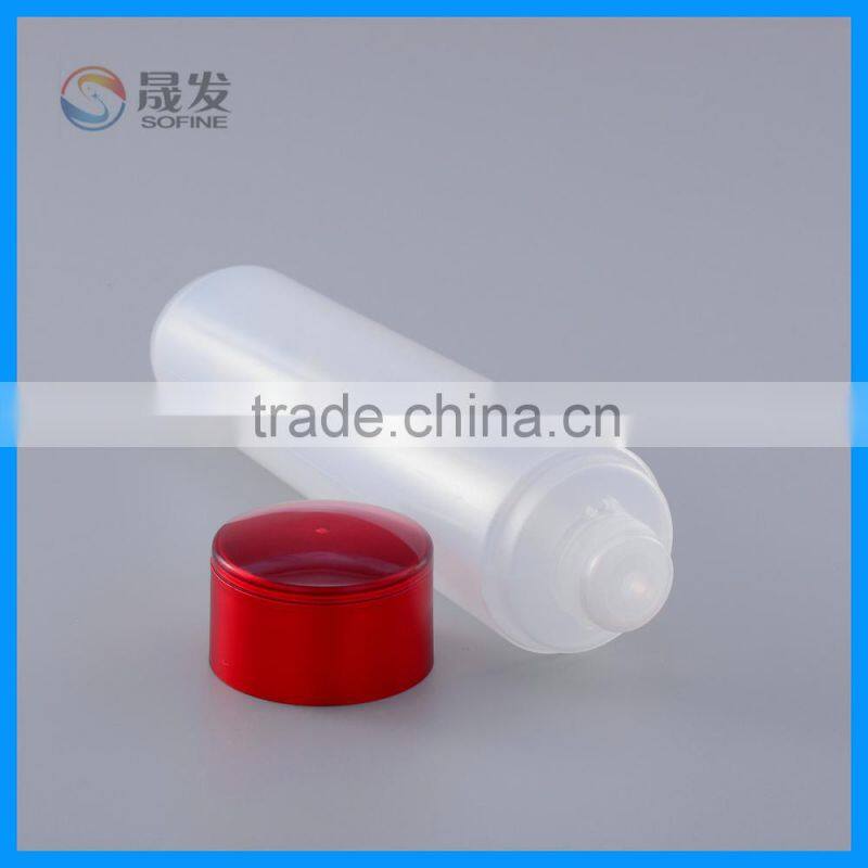 Round cosmetic skin toning lotion bottle