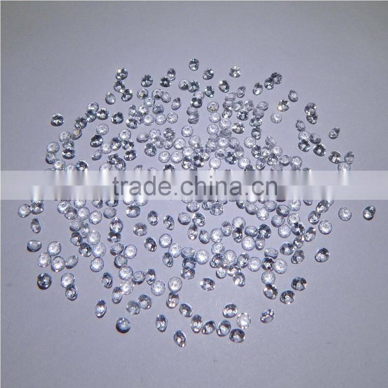 NATURAL WHITE TOPAZ CUT FACETED GOOD COLOR & QUALITY 3 MM ROUND LOT