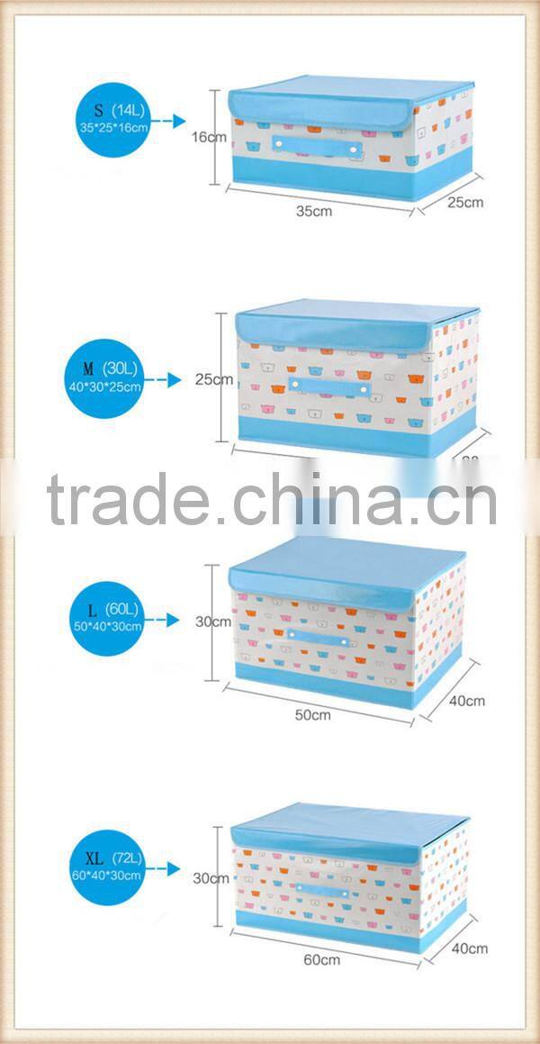 Factory price PE coating non-woven storage box with handle