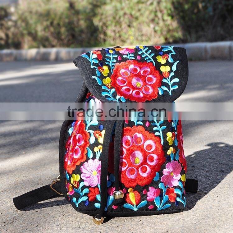 Delicate and pretty kids backpack handmade small funny cute kid bag beautiful flower embroidery backpack kid bag