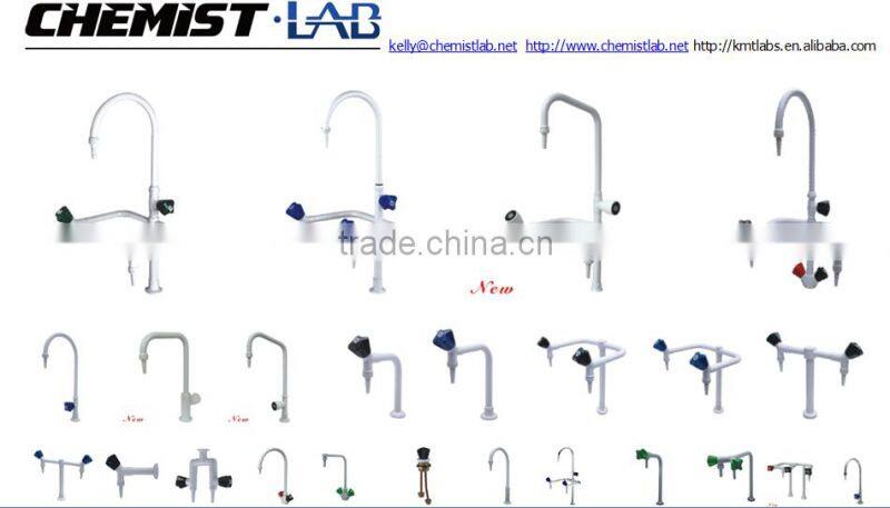 Bench Top Mounted Portable High Pressure 1-Way Lab Water Faucet in Chemical Laboratory