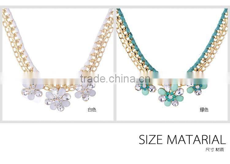 Summer hot selling flower necklace girls alloy fashion necklace
