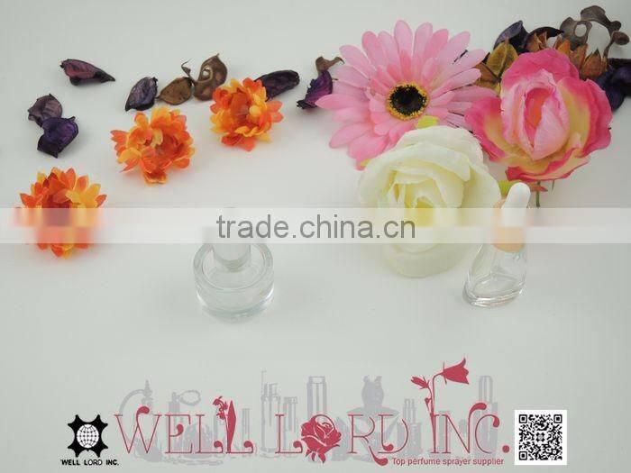 9ml chic silver cap clear empty round glass bottle