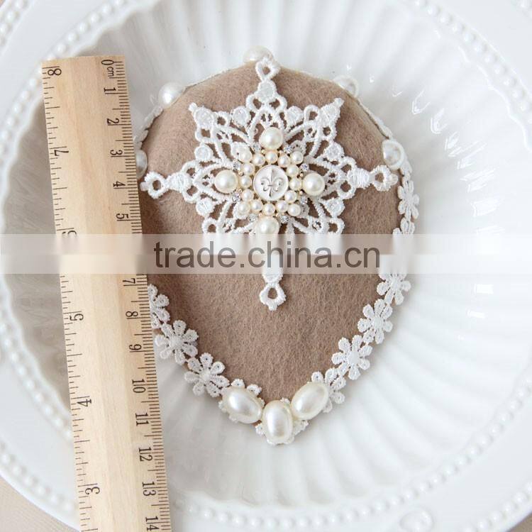 MYLOVE small lady mini top hat beige snow flake hat