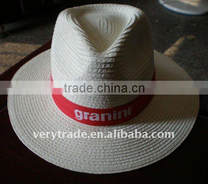 blue and white fedora ,white fedora blue band