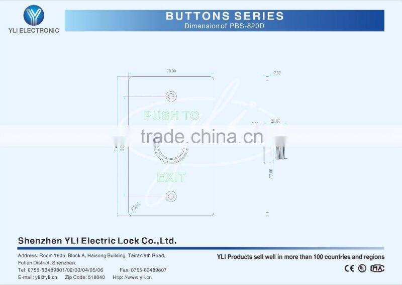 Piezoelectric Exit Button suitable for all kinds of lock