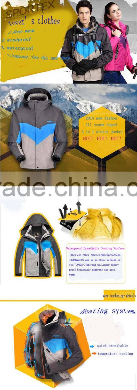 2014 China newest winter plus size ropa de mujer cheap ski clothes