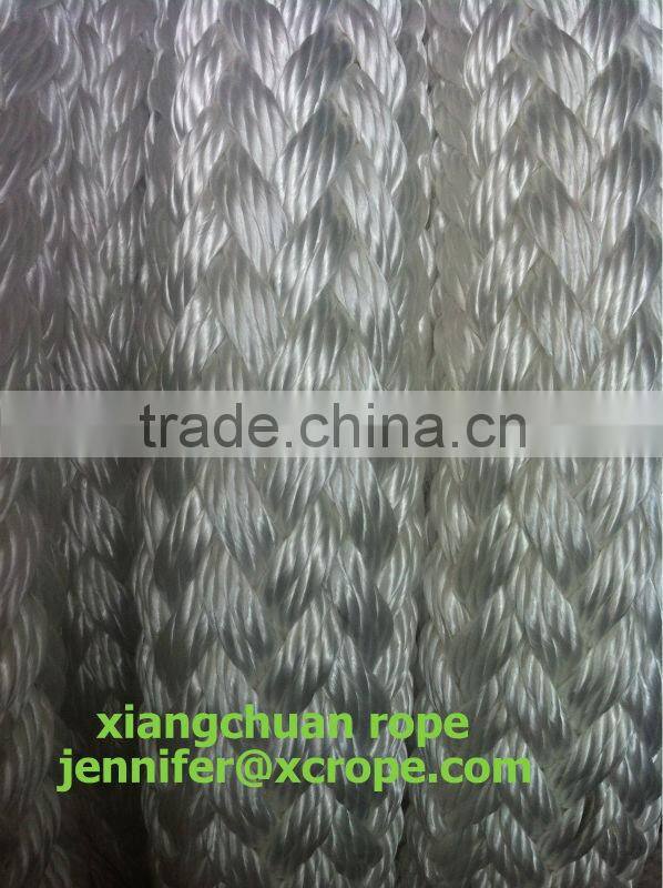 128mm 24 strands double braided polyester rope/splice eyes polyproplene/polyester/nylon