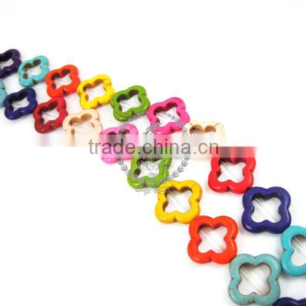 1 string 15inch 20mm vintage mix color dyeing turquoise kawaii large flower unique beads 3010011