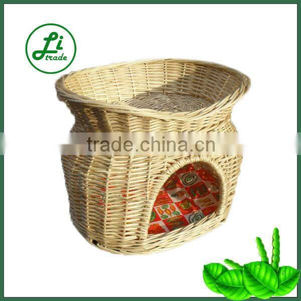lovely double decker wicker dog house
