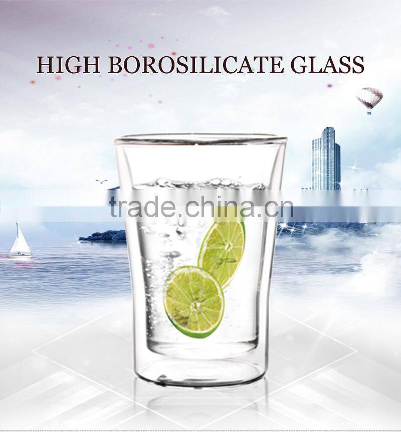 180ml high borosilicate 8oz insulated double wall coffee cup N6057