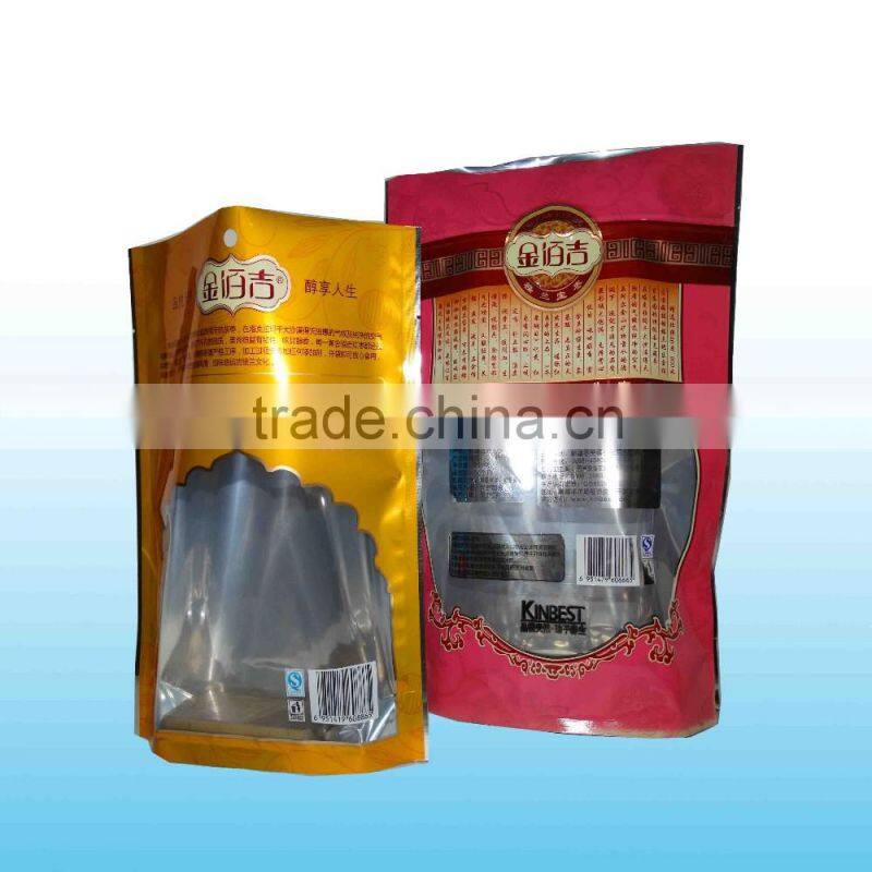 High clear stand up zipper top resealable bag for dates fruit packaging