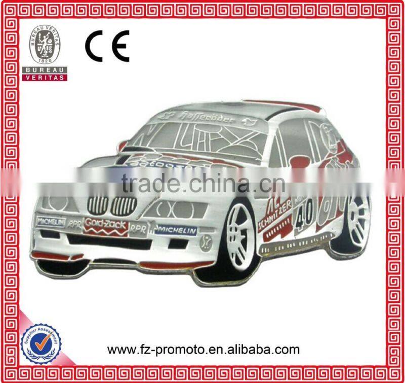 Custom logo round gold plate badge pin