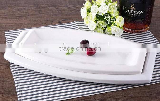 blank Round melamine plate white dinner plate flat plate for hotel