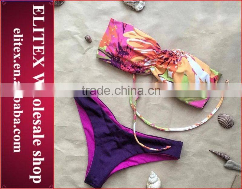 2017 Newest scorpion top cheeky bottom sexy print lady swimwear CK347